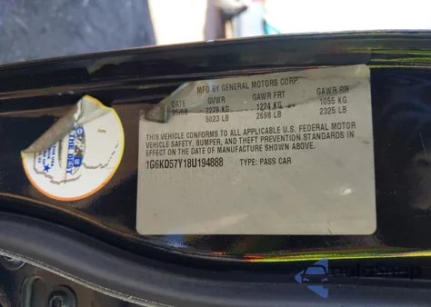 2008 Cadillac Dts 1Sc from USA, damaged, VIN 1G6KD57Y18U194888